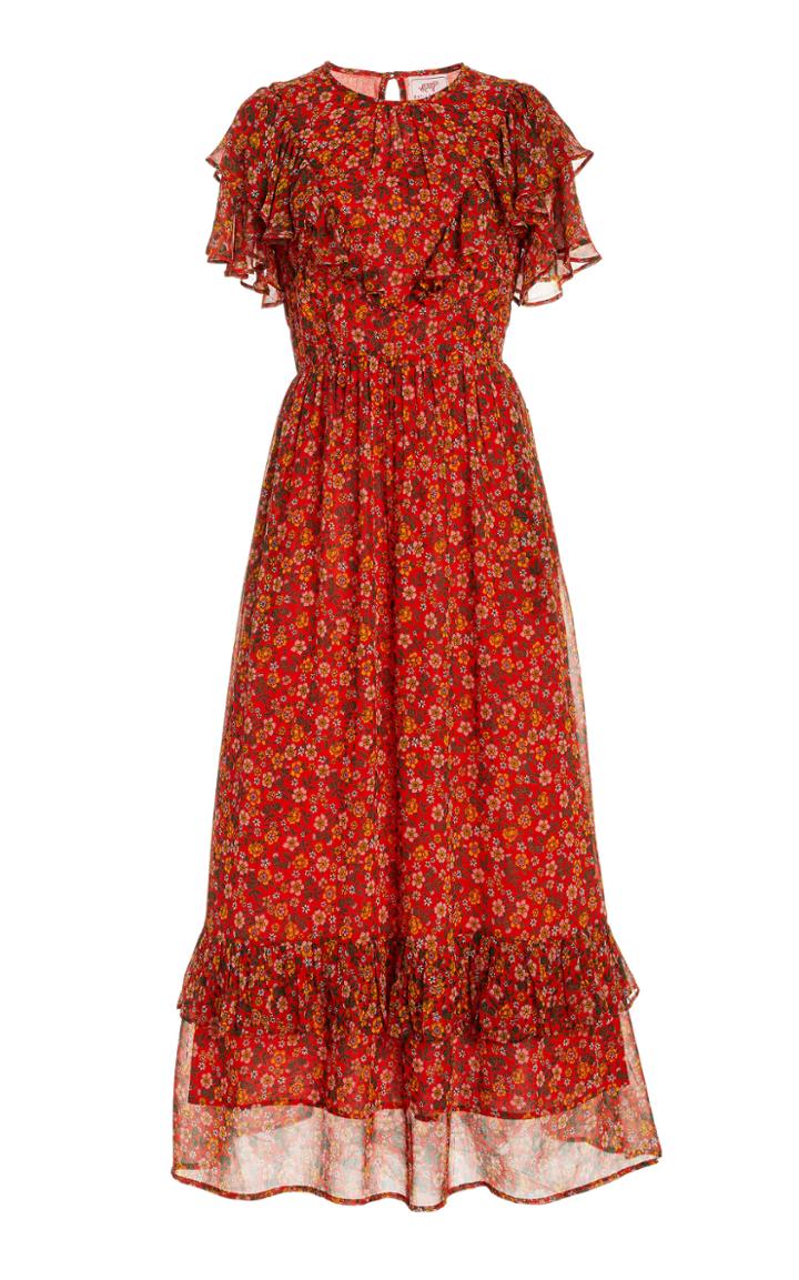 Moda Operandi Banjanan Bohemia Printed Crepe De Chine Dress
