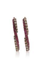 Tullia 14k Rose Gold, Ruby And Diamond Earrings