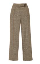 Nili Lotan Charolette Checked Wool-blend Straight-leg Pants