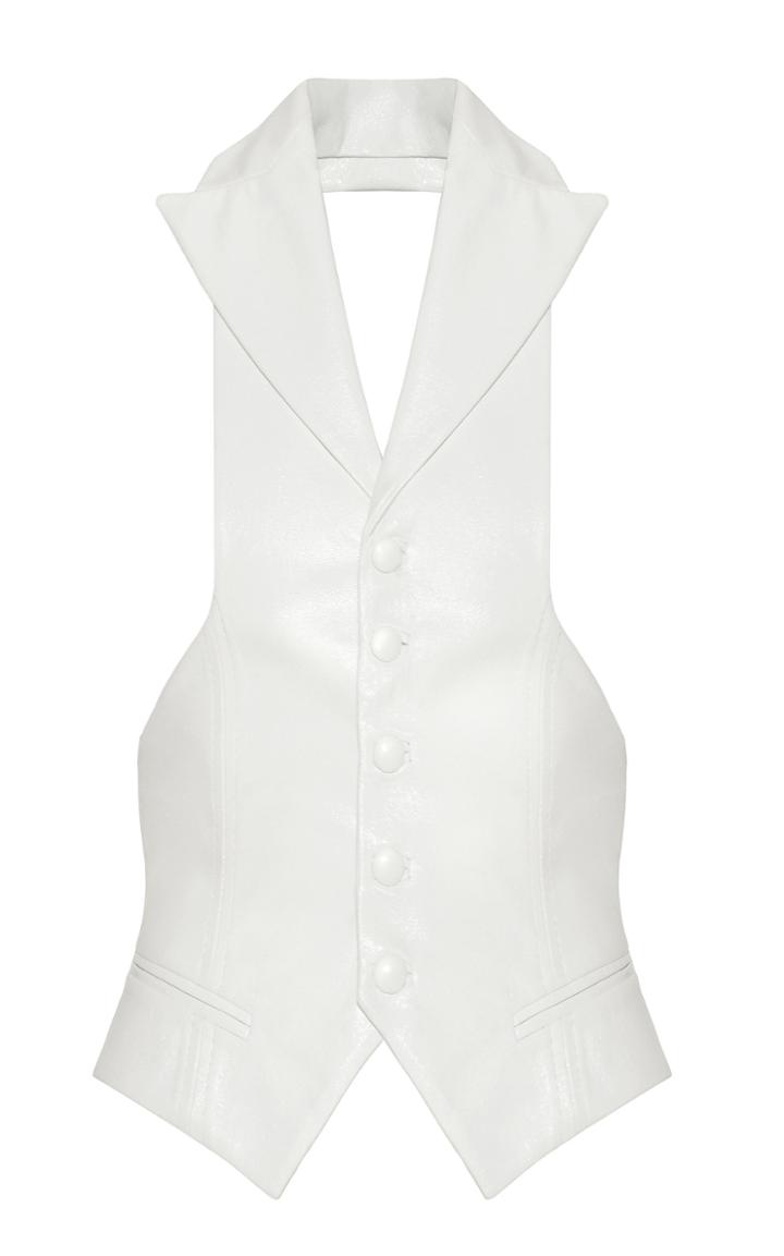 Moda Operandi Aleksandre Akhalkatsishvili Open-back Cropped Vinyl Vest Size: Xs