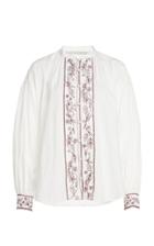 Alix Of Bohemia Limited Edition Annabel Hand-embroidered Mandarin-collar Blouse