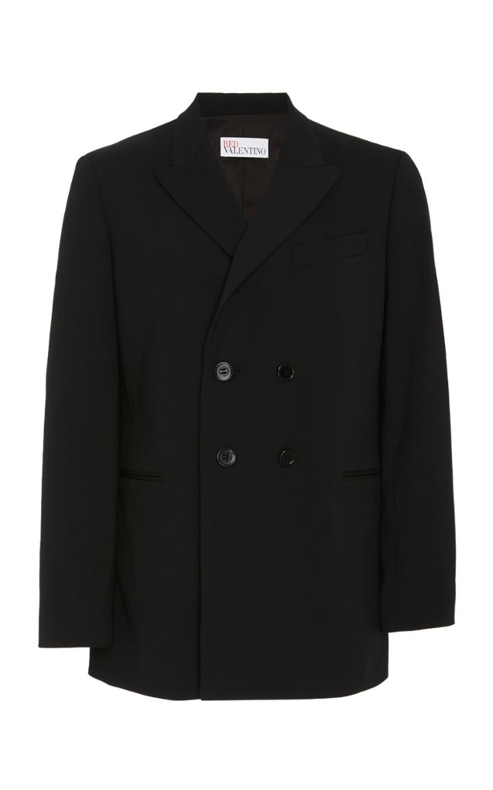 Red Valentino Double-breasted Collared Crepe Blazer