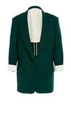 Oscar De La Renta Wool Blazer With Rolled Sleeves