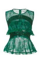 Georges Hobeika Sleeveless Ruffle Lace Top