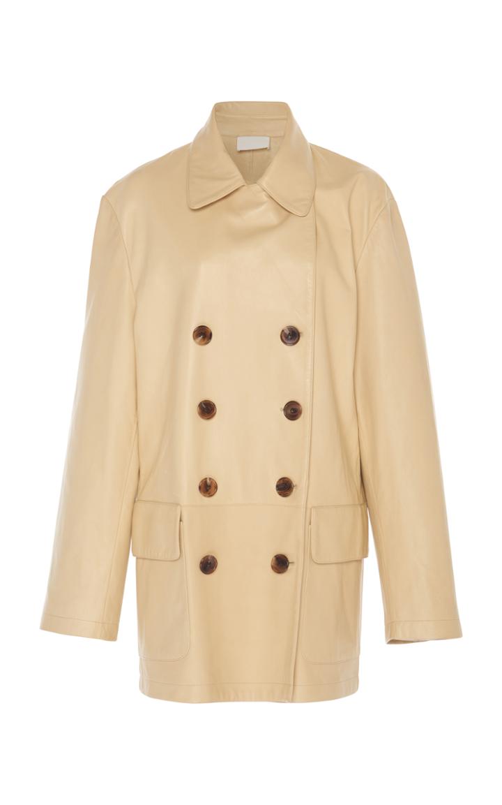 Maison Margiela Nappa Plonge Leather Peacoat