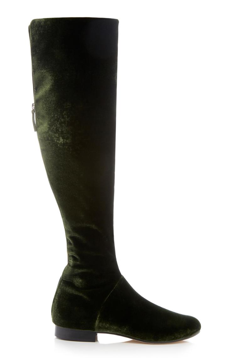 Alberta Ferretti Knee-high Velvet Boot