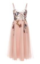 Patbo Patricia Bonaldi Tea Length Gown With Floral And Butterfly Beading