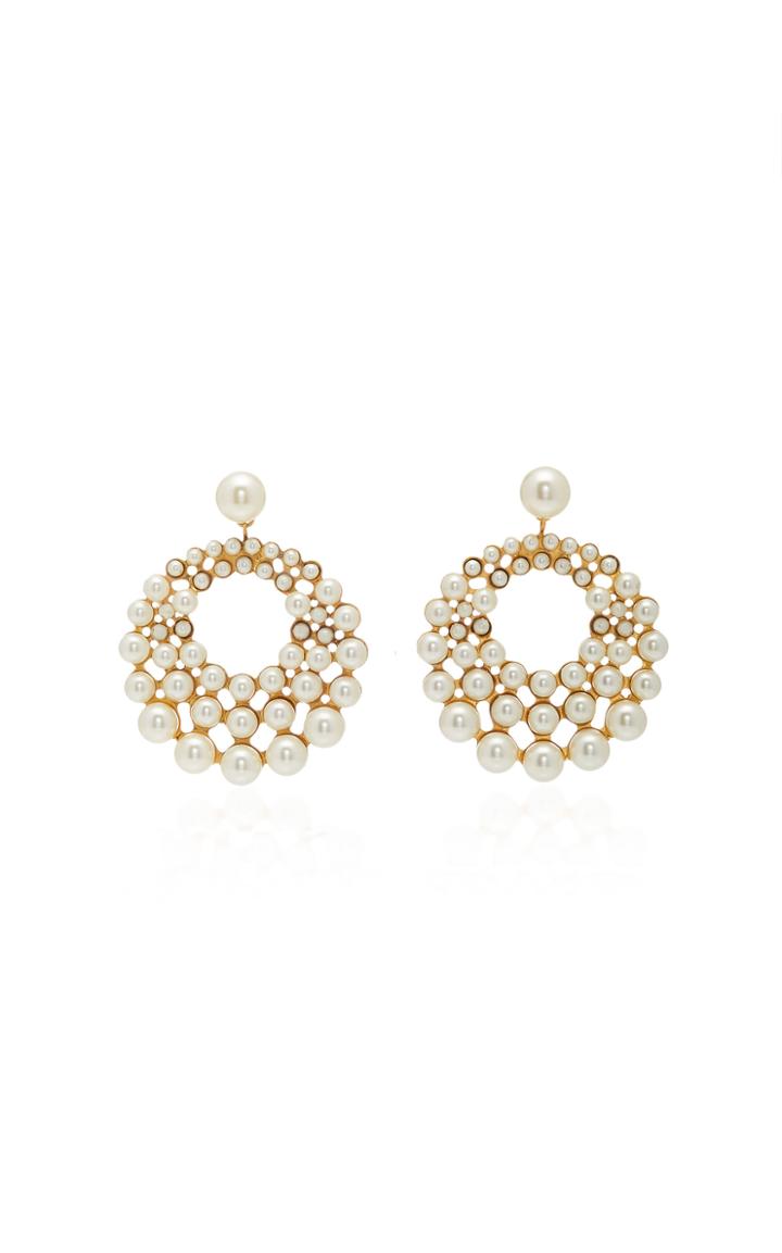 Jennifer Behr Prianna Gold-plated Swarovski Pearl Earrings