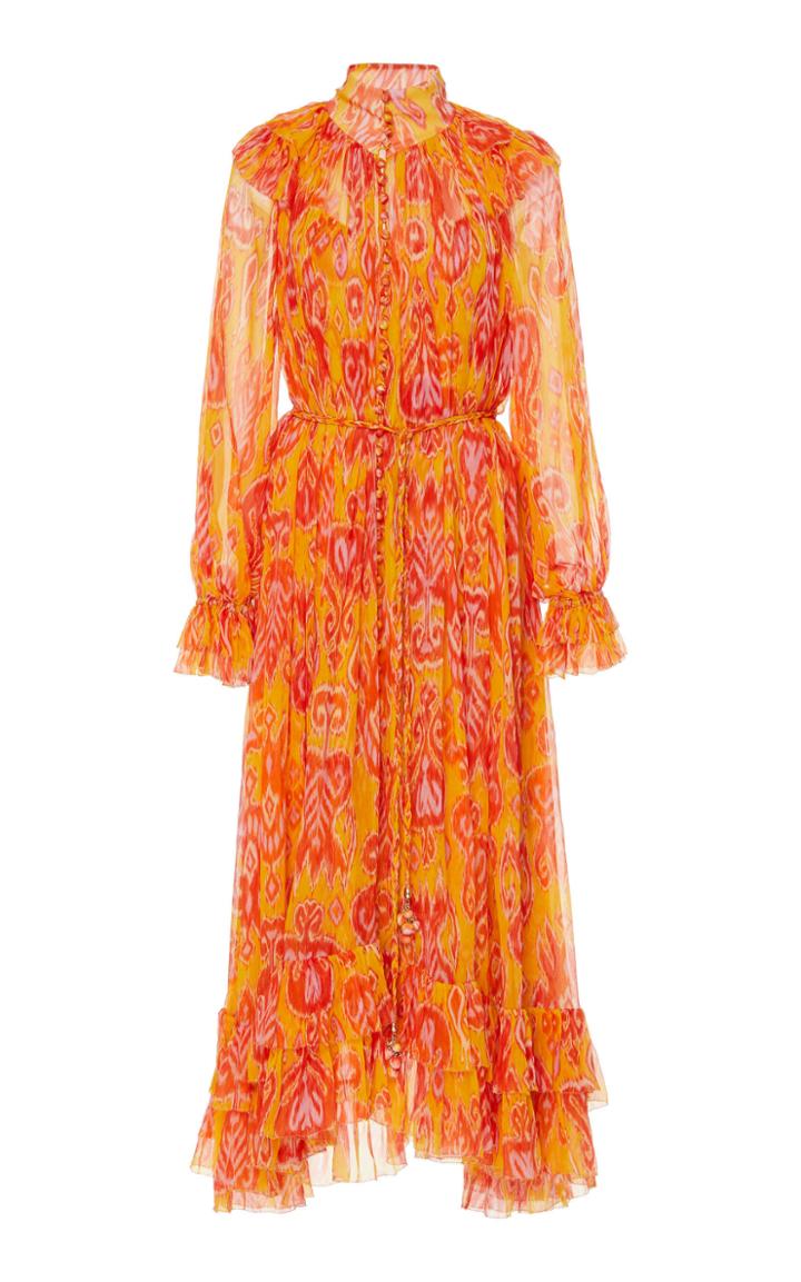Moda Operandi Zimmermann Brightside Frilled Midi Dress Size: 0