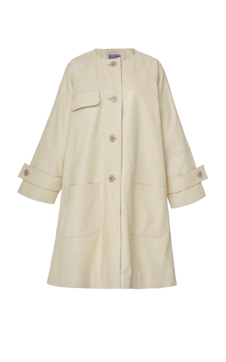 Alexachung Leather Collarless Coat