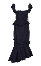 Brock Collection Piermaria Ruffle Asymmetric Poplin Dress