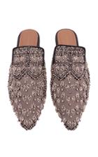 Sapto Djojokartiko Embellished Tulle And Leather Mules