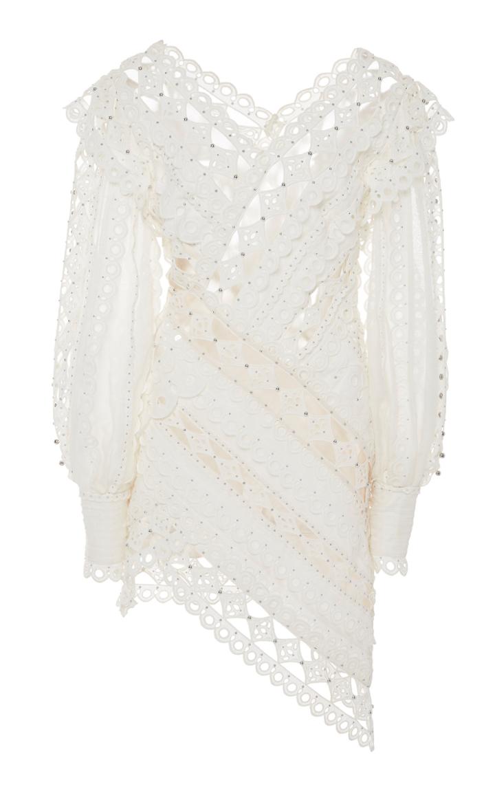 Zimmermann Moncur Studded Cotton-blend Mini Dress