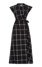 Thierry Colson Isolde Checked Cotton-silk Wrapped Maxi Dress