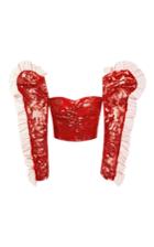 Rodarte Puff Shoulder Ruched Blouse