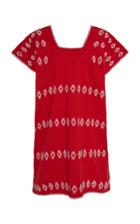Pippa Holt Red And White Cotton Mini Caftan