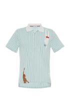 Thom Browne Printed Pinstripe Cotton-jersey Polo