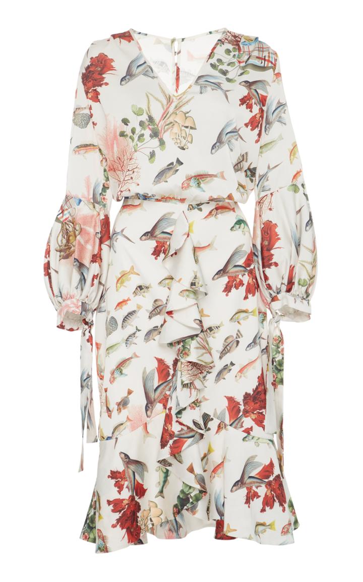 Patbo Fish Print Knee Length Dress