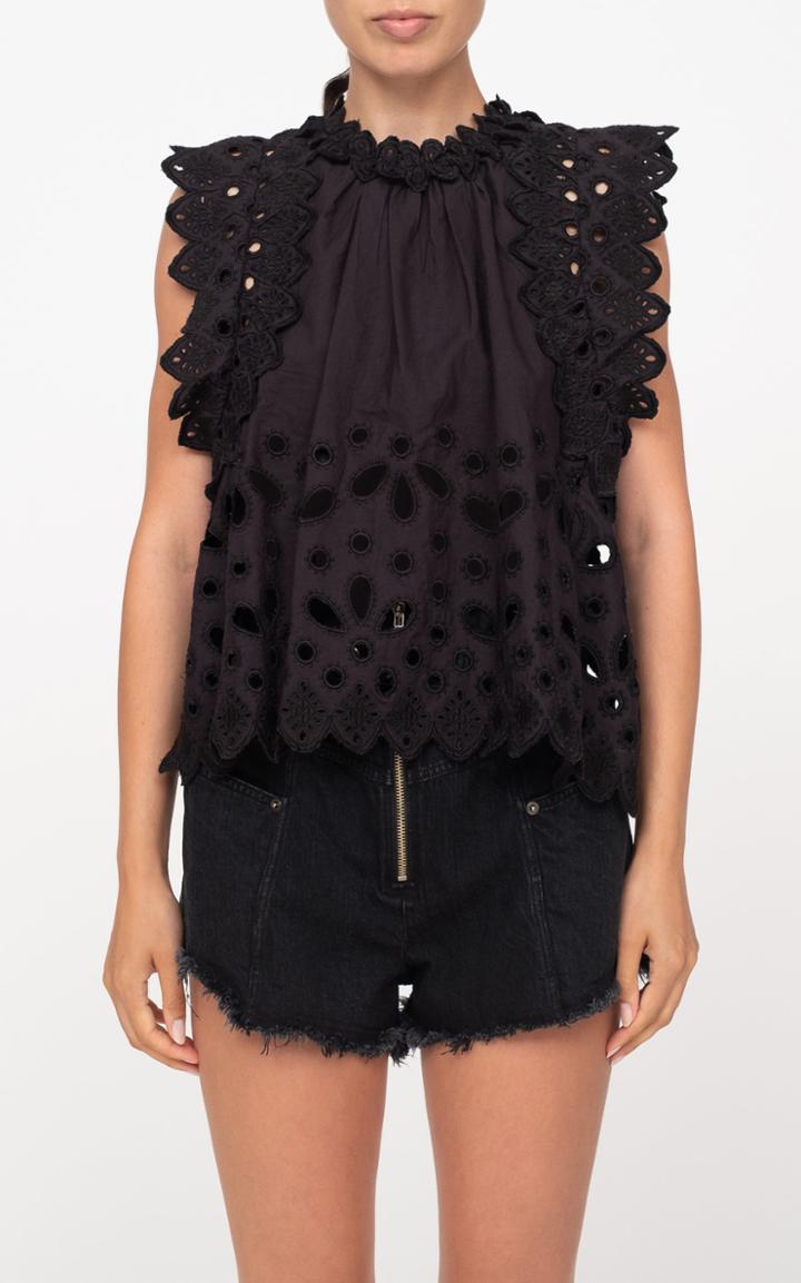Moda Operandi Sea Hazel Cotton-broderie Top