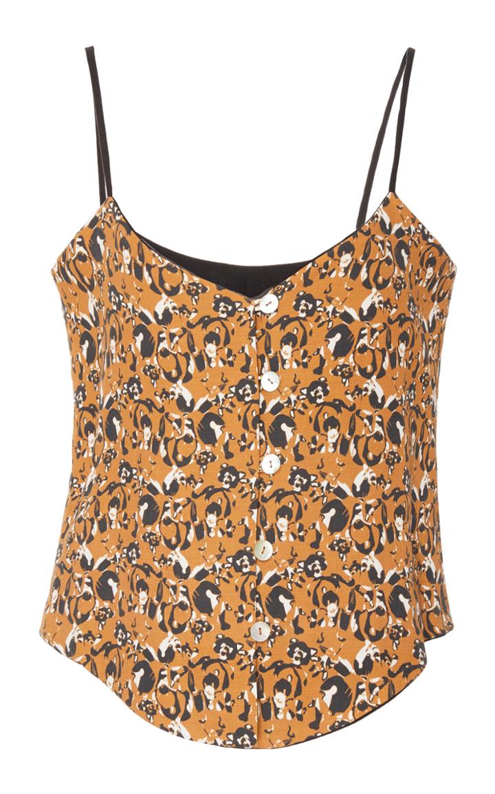 Christine Alcalay Reversible Linen Blend Sleeveless Top