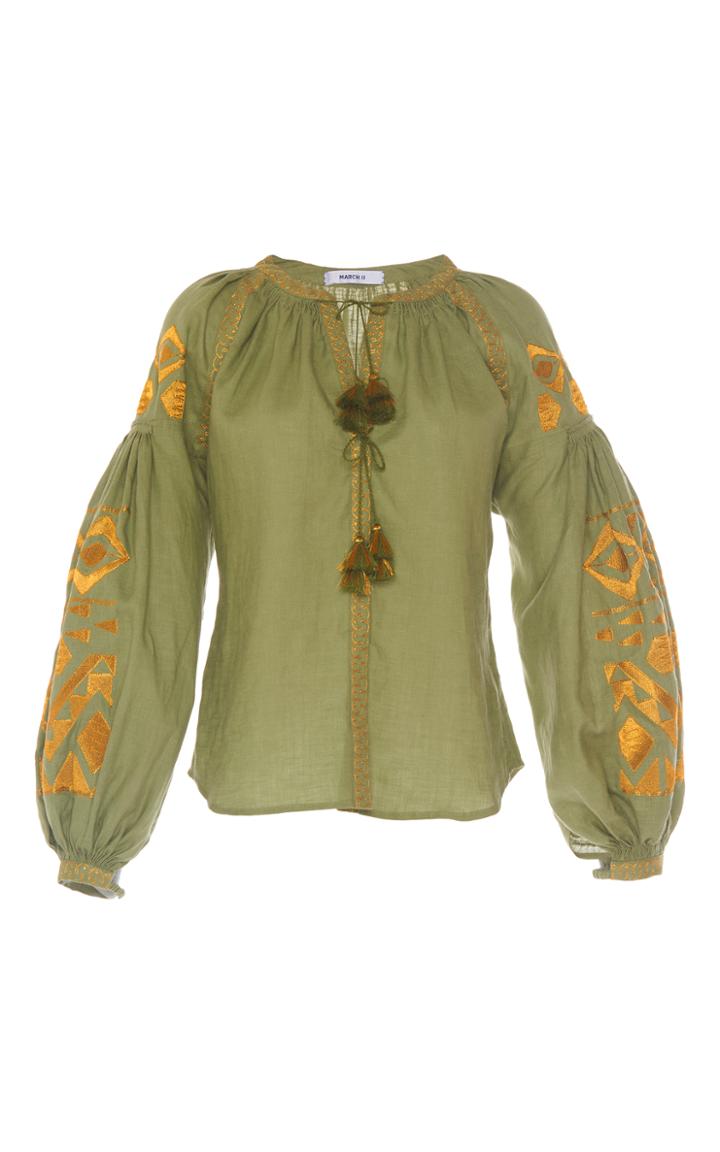 March11 Olive Kilim Blouse