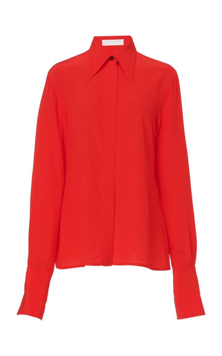 Victoria Beckham Silk Scarf-effect Crepe Blouse