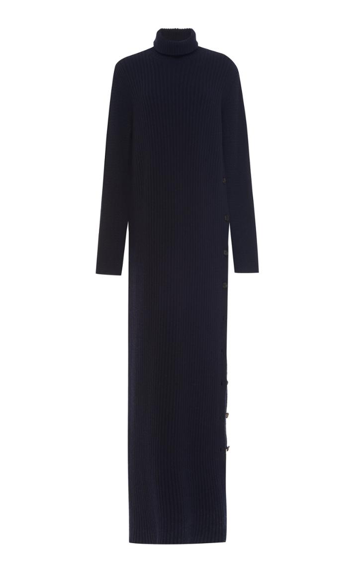 Marni Long Sleeve Virgin Wool Knit Maxi Dress