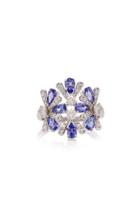 Hueb M'o Exclusive 18k White Gold Tanzanite And Diamond Ring