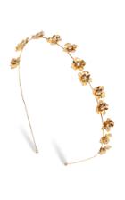 Jennifer Behr Maye Crystal-embellished Floral Brass Headband