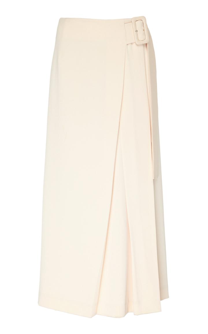 Rejina Pyo Ellis Wrap-effect Belted Satin Crepe Midi Skirt