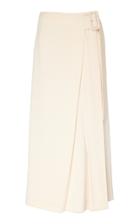 Rejina Pyo Ellis Wrap-effect Belted Satin Crepe Midi Skirt