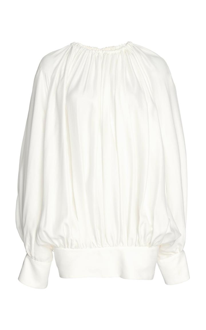 Cyclas Blouson Sleeve Silk Top