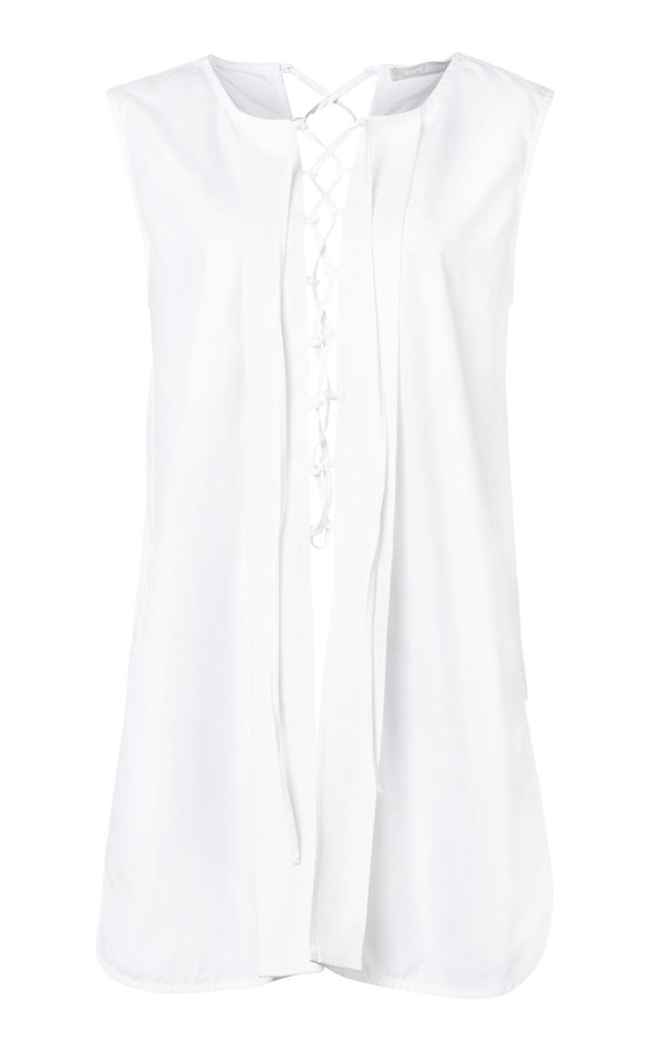 White Story Alicia Lace Up Top