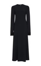 Rochas Long Sleeve Gown With Embellished Cuffs