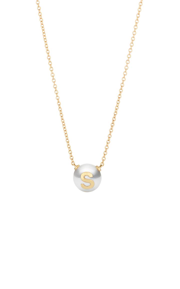 Moda Operandi W.rosado 18k Rose Gold Pearl Id Letter Necklace