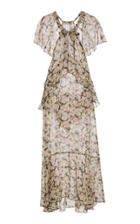 Anna Sui Chiffon And Metallic Clip Jacquard Dress