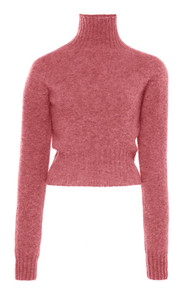 Victoria Beckham Cropped Seamless Wool Turtleneck Size: M