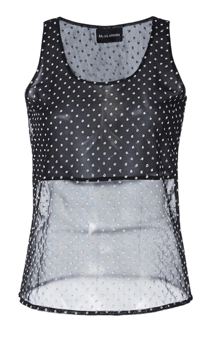 Rahul Mishra Swiss Dot Tulle Top