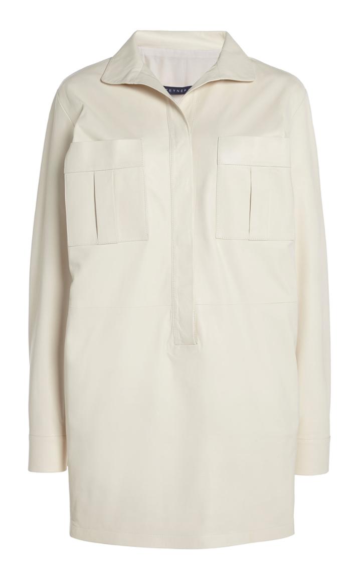 Moda Operandi Zeynep Aray Leather Cargo Mini Dress