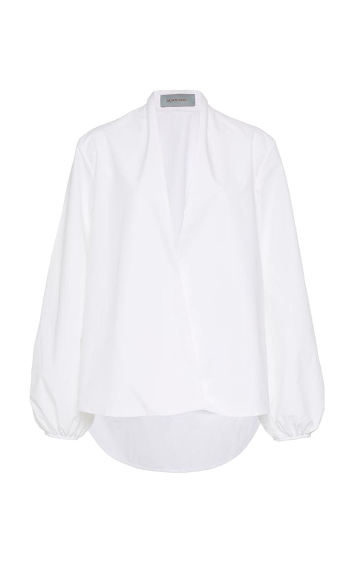 Moda Operandi Silvia Tcherassi Cortona Collarless Cotton Shirt