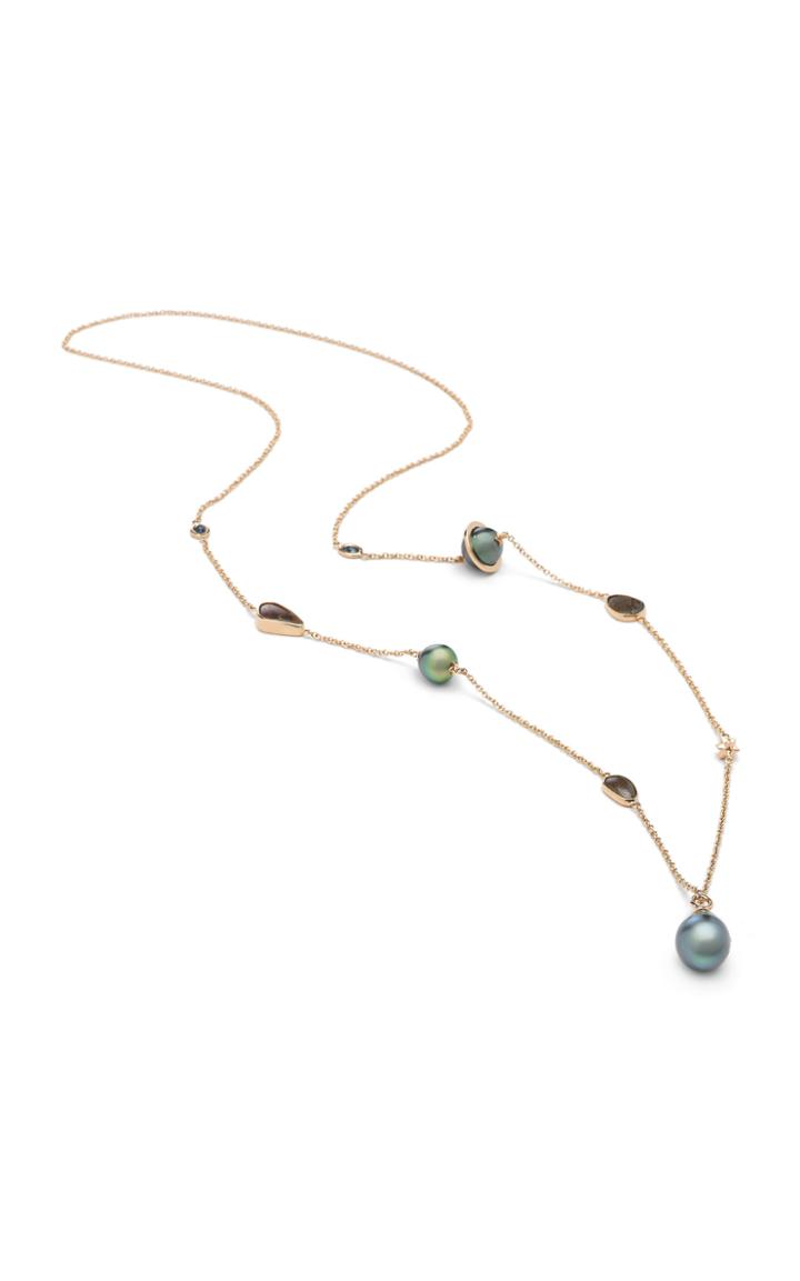 Bibi Van Der Velden Galaxy 18k Rose Gold And Multi-stone Necklace