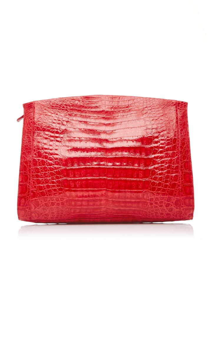 Nancy Gonzalez Oversized Clutch With Croc Chain