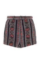 Anna Sui Stripe Floral Jacquard Short