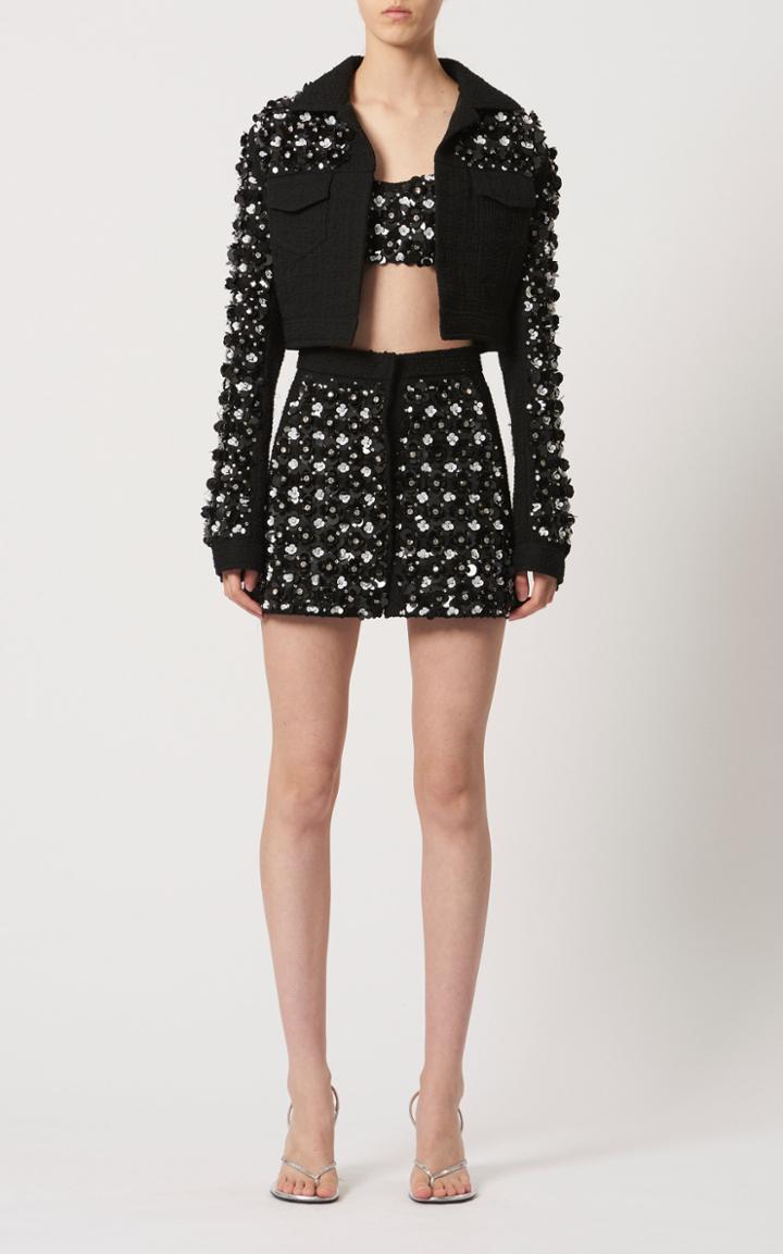 Moda Operandi David Koma Embroidered Wool-blend Skirt