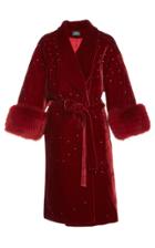 Alena Akhmadullina Mink Fur Trimmed Velvet Coat