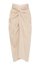 Max Mara Uva Knotted Wool-crepe Midi Skirt