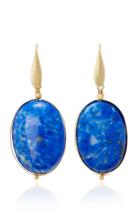 Isabel Marant Kabako Gold-tone Brass Lapis Lazuli And Leather Earrings