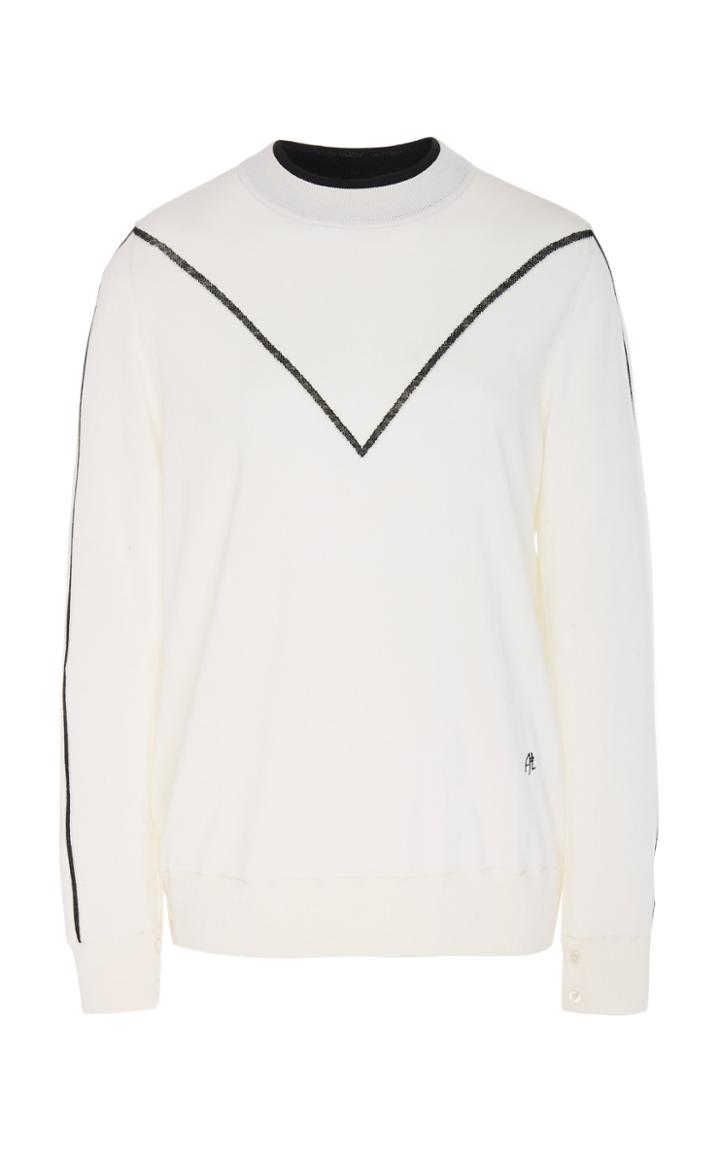 Adam Lippes Striped Crewneck Merino Wool Sweater