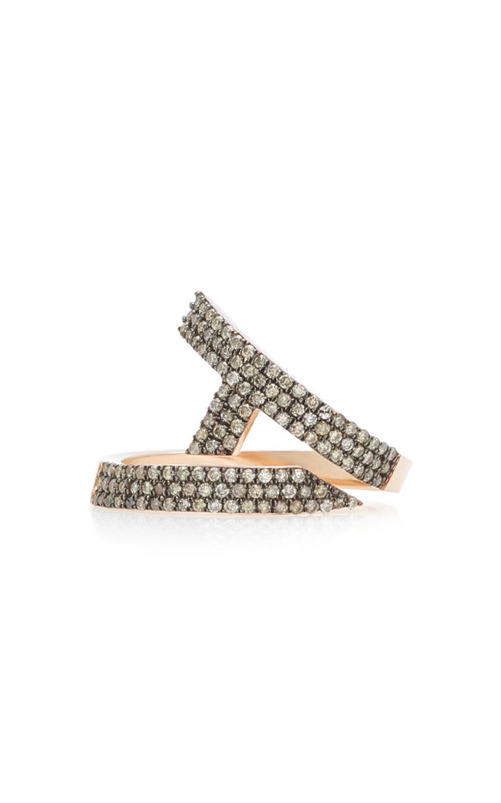 Tullia Magic A 14k Rose Gold Diamond Initial Ring