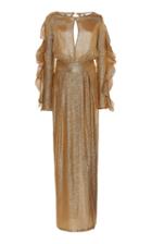 Leal Daccarett Lam Asia Peek-a-boo Neckline Gown